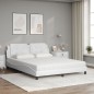 vidaXL Bett mit Matratze Weiß 160x200 cm Kunstleder vidaXL Bett mit Matratze Weiß 160x200 cm Kunstleder