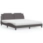 vidaXL Bett mit Matratze Grau 180x200 cm Kunstleder vidaXL Bett mit Matratze Grau 180x200 cm Kunstleder