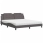 vidaXL Bett mit Matratze Grau 180x200 cm Kunstleder vidaXL Bett mit Matratze Grau 180x200 cm Kunstleder