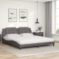 vidaXL Bett mit Matratze Grau 180x200 cm Kunstleder vidaXL Bett mit Matratze Grau 180x200 cm Kunstleder
