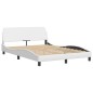 vidaXL Bett mit Matratze Weiß 140x190 cm Kunstleder vidaXL Bett mit Matratze Weiß 140x190 cm Kunstleder