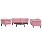 vidaXL 3-tlg. Sofagarnitur Rosa Samt vidaXL 3-tlg. Sofagarnitur Rosa Samt