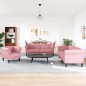 vidaXL 3-tlg. Sofagarnitur Rosa Samt vidaXL 3-tlg. Sofagarnitur Rosa Samt