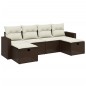 vidaXL 6-tlg. Garten-Sofagarnitur mit Kissen Braun Poly Rattan vidaXL 6-tlg. Garten-Sofagarnitur mit Kissen Braun Poly Rattan