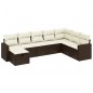 vidaXL 8-tlg. Garten-Sofagarnitur mit Kissen Braun Poly Rattan vidaXL 8-tlg. Garten-Sofagarnitur mit Kissen Braun Poly Rattan