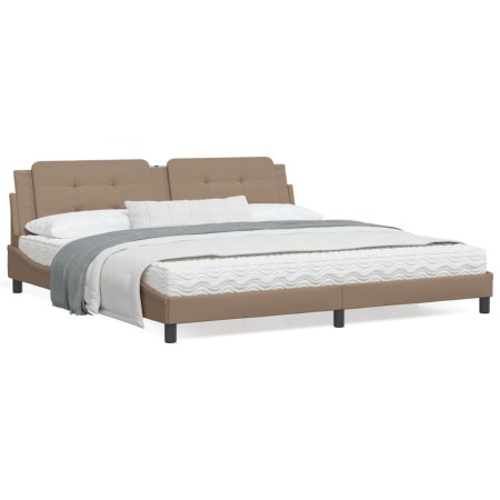 vidaXL Bettgestell mit Kopfteil Cappuccino-Braun 200x200 cm Kunstleder