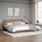 vidaXL Bettgestell mit Kopfteil Cappuccino-Braun 200x200 cm Kunstleder vidaXL Bettgestell mit Kopfteil Cappuccino-Braun 200x200 cm Kunstleder