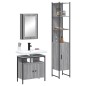 vidaXL 3-tlg. Badmöbel-Set Grau Sonoma Holzwerkstoff vidaXL 3-tlg. Badmöbel-Set Grau Sonoma Holzwerkstoff