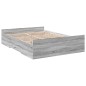 vidaXL Bettgestell mit Schubladen Grau Sonoma 135x190 cm Holzwerkstoff vidaXL Bettgestell mit Schubladen Grau Sonoma 135x190 cm Holzwerkstoff