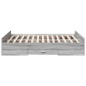 vidaXL Bettgestell mit Schubladen Grau Sonoma 135x190 cm Holzwerkstoff vidaXL Bettgestell mit Schubladen Grau Sonoma 135x190 cm Holzwerkstoff
