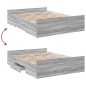 vidaXL Bettgestell mit Schubladen Grau Sonoma 135x190 cm Holzwerkstoff vidaXL Bettgestell mit Schubladen Grau Sonoma 135x190 cm Holzwerkstoff