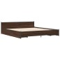 vidaXL Bettgestell mit Schubladen Braun Eichen-Optik 200x200 cm vidaXL Bettgestell mit Schubladen Braun Eichen-Optik 200x200 cm