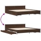 vidaXL Bettgestell mit Schubladen Braun Eichen-Optik 200x200 cm vidaXL Bettgestell mit Schubladen Braun Eichen-Optik 200x200 cm