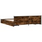 vidaXL Bettgestell mit Schubladen Räuchereiche 200x200cm Holzwerkstoff vidaXL Bettgestell mit Schubladen Räuchereiche 200x200cm Holzwerkstoff