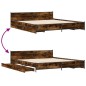 vidaXL Bettgestell mit Schubladen Räuchereiche 200x200cm Holzwerkstoff vidaXL Bettgestell mit Schubladen Räuchereiche 200x200cm Holzwerkstoff