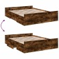 vidaXL Bettgestell mit Schubladen Räuchereiche 140x200cm Holzwerkstoff vidaXL Bettgestell mit Schubladen Räuchereiche 140x200cm Holzwerkstoff