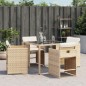 vidaXL Gartenstühle mit Kissen 4 Stk. Beige Poly Rattan vidaXL Gartenstühle mit Kissen 4 Stk. Beige Poly Rattan