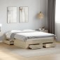 vidaXL Bettgestell mit Schubladen Sonoma-Eiche 120x190cm Holzwerkstoff vidaXL Bettgestell mit Schubladen Sonoma-Eiche 120x190cm Holzwerkstoff