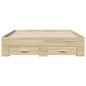 vidaXL Bettgestell mit Schubladen Sonoma-Eiche 120x190cm Holzwerkstoff vidaXL Bettgestell mit Schubladen Sonoma-Eiche 120x190cm Holzwerkstoff