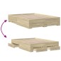 vidaXL Bettgestell mit Schubladen Sonoma-Eiche 120x190cm Holzwerkstoff vidaXL Bettgestell mit Schubladen Sonoma-Eiche 120x190cm Holzwerkstoff