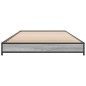 vidaXL Bettgestell Grau Sonoma 75x190 cm Holzwerkstoff und Metall vidaXL Bettgestell Grau Sonoma 75x190 cm Holzwerkstoff und Metall