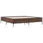 vidaXL Bettgestell Braun Eichen-Optik 200x200 cm Holzwerkstoff Metall