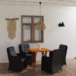 5-tlg. Garten-Essgruppe Schwarz