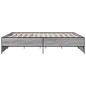 vidaXL Bettgestell Grau Sonoma 200x200 cm Holzwerkstoff und Metall vidaXL Bettgestell Grau Sonoma 200x200 cm Holzwerkstoff und Metall