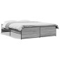 vidaXL Bettgestell Grau Sonoma 150x200 cm Holzwerkstoff und Metall vidaXL Bettgestell Grau Sonoma 150x200 cm Holzwerkstoff und Metall