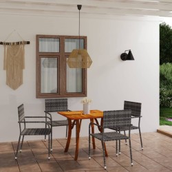 5-tlg. Garten-Essgruppe Anthrazit