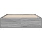 vidaXL Bettgestell Grau Sonoma 150x200 cm Holzwerkstoff und Metall vidaXL Bettgestell Grau Sonoma 150x200 cm Holzwerkstoff und Metall