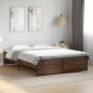 vidaXL Bettgestell Braun Eichen-Optik 140x200 cm Holzwerkstoff Metall vidaXL Bettgestell Braun Eichen-Optik 140x200 cm Holzwerkstoff Metall