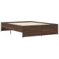 vidaXL Bettgestell Braun Eichen-Optik 140x200 cm Holzwerkstoff Metall vidaXL Bettgestell Braun Eichen-Optik 140x200 cm Holzwerkstoff Metall