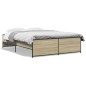 vidaXL Bettgestell Sonoma-Eiche 140x190 cm Holzwerkstoff und Metall vidaXL Bettgestell Sonoma-Eiche 140x190 cm Holzwerkstoff und Metall