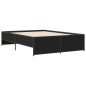 vidaXL Bettgestell Schwarz 135x190 cm Holzwerkstoff und Metall vidaXL Bettgestell Schwarz 135x190 cm Holzwerkstoff und Metall