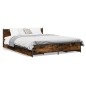 vidaXL Bettgestell mit Schubladen Räuchereiche 120x190cm Holzwerkstoff vidaXL Bettgestell mit Schubladen Räuchereiche 120x190cm Holzwerkstoff