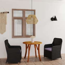 3-tlg. Garten-Essgruppe Schwarz