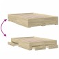 vidaXL Bettgestell mit Schubladen Sonoma-Eiche 140x190cm Holzwerkstoff