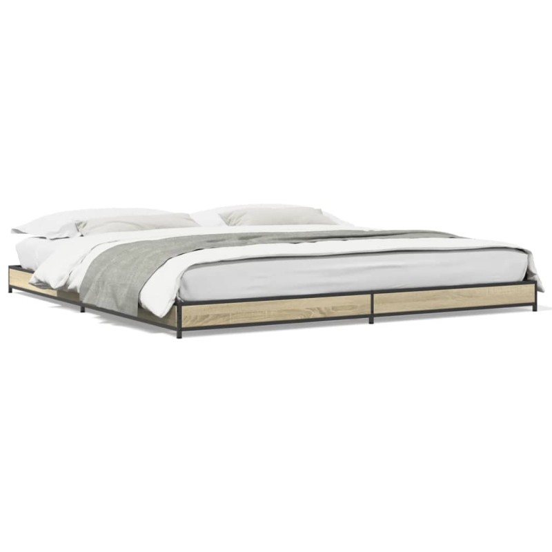 vidaXL Bettgestell Sonoma-Eiche 160x200 cm Holzwerkstoff und Metall vidaXL Bettgestell Sonoma-Eiche 160x200 cm Holzwerkstoff und Metall