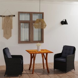 3-tlg. Garten-Essgruppe Schwarz