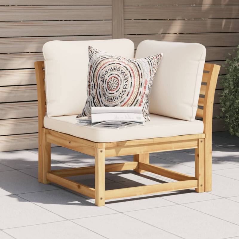 vidaXL Garten-Ecksofa mit Kissen 73x73x65 cm Massivholz Akazie vidaXL Garten-Ecksofa mit Kissen 73x73x65 cm Massivholz Akazie