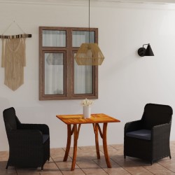 3-tlg. Garten-Essgruppe Schwarz