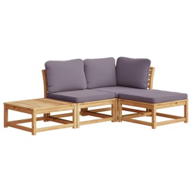 vidaXL 4-tlg. Garten-Lounge-Set mit Kissen Massivholz Akazie