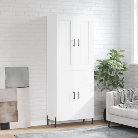 vidaXL Highboard Hochglanz-Weiß 69,5x34x180 cm Holzwerkstoff