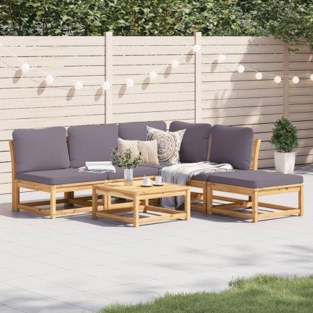 vidaXL 6-tlg. Garten-Lounge-Set mit Kissen Massivholz Akazie
