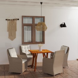 5-tlg. Garten-Essgruppe Braun