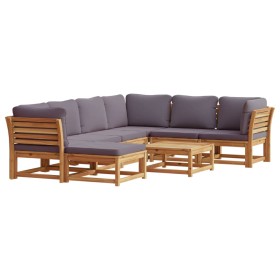 vidaXL 8-tlg. Garten-Lounge-Set mit Kissen Massivholz Akazie