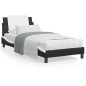 vidaXL Bett mit Matratze Schwarz und Weiß 90x200 cm Kunstleder vidaXL Bett mit Matratze Schwarz und Weiß 90x200 cm Kunstleder