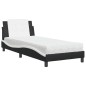 vidaXL Bett mit Matratze Schwarz und Weiß 90x200 cm Kunstleder vidaXL Bett mit Matratze Schwarz und Weiß 90x200 cm Kunstleder