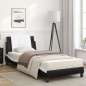 vidaXL Bett mit Matratze Schwarz und Weiß 90x200 cm Kunstleder vidaXL Bett mit Matratze Schwarz und Weiß 90x200 cm Kunstleder